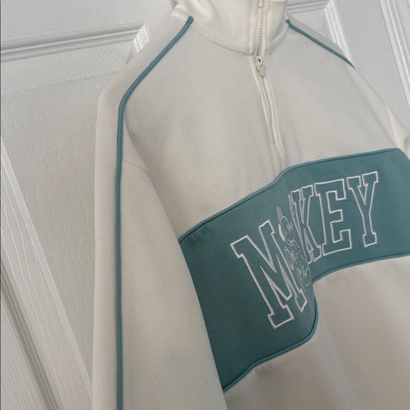 Mickey Mouse Cream and Blue Quarter-Zip Sweatshirt - Picture 4 of 4